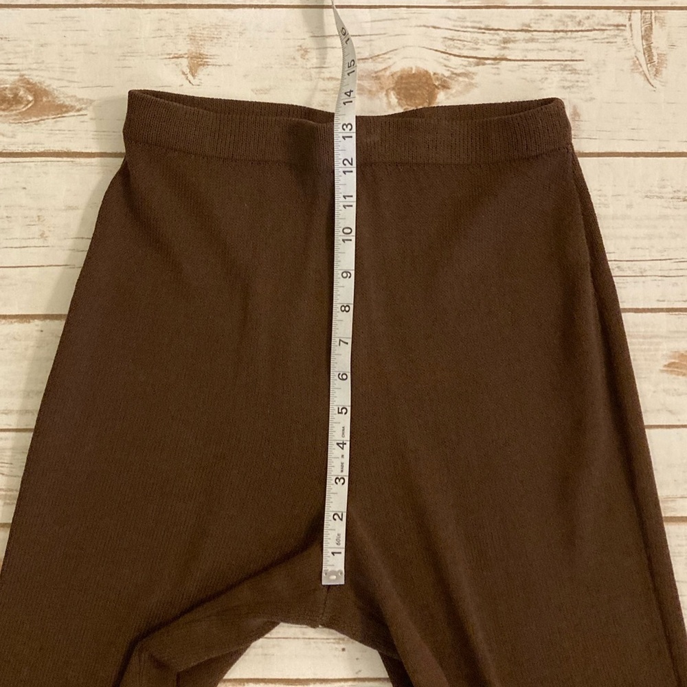 Women's Brown Knit Jacket & Pants Set - Classic Two-Piece - Picture 13 of 16